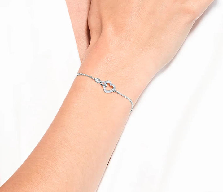 Swarovski Hyperbola bracelet Infinity and heart, Rhodium plated 5524421
